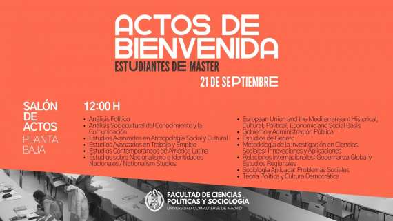 Acto de bienvenida máster para nueva promoción 2026-2028